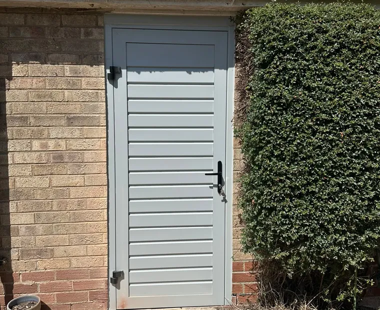 Grey side door installation